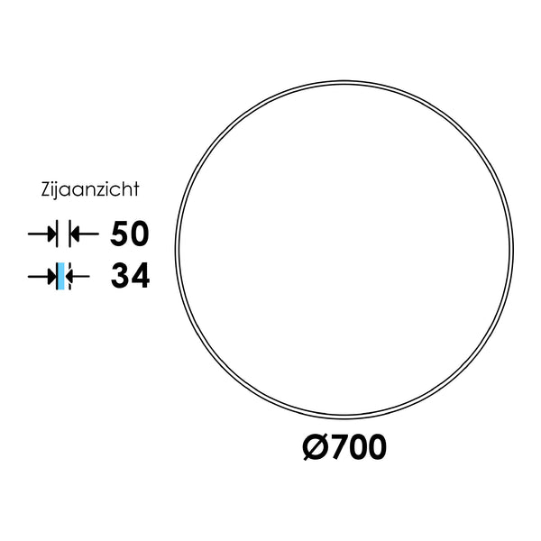 Spiegel Silhouette rond 70x70cm