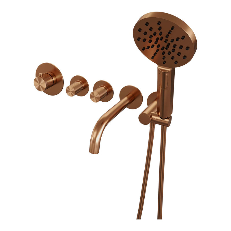 Brauer copper carving thermostatische inbouw badkraan set