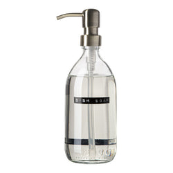 Wellmark afwasmiddel bamboe helder glas messing pomp 500ml 'dish soap'.