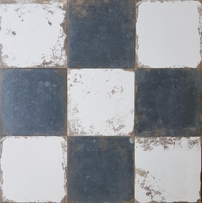 Antique Black/white dambord 33,3x33,3