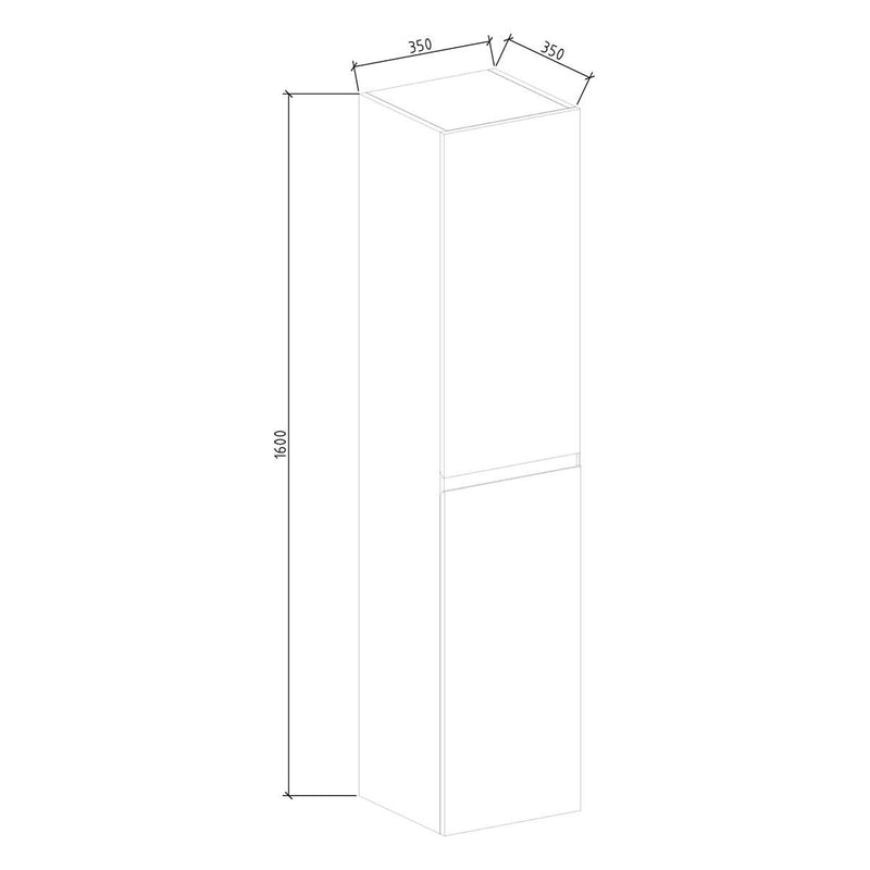 Badkamerkast Tieme grijs 160x35x35mm