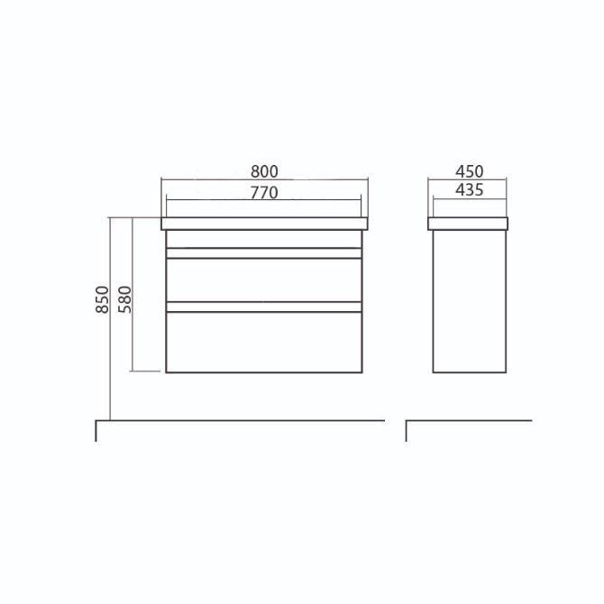 Badmeubel Finn 80cm Wit Glans