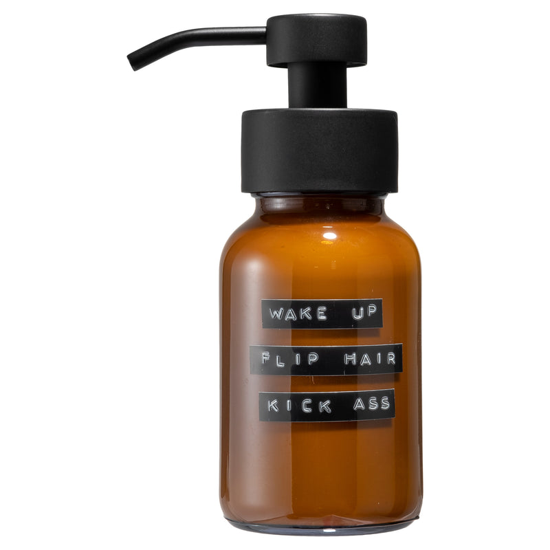 Wellmark conditioner bruin zwart 250ml 'wake up-flip hair-kick ass'.