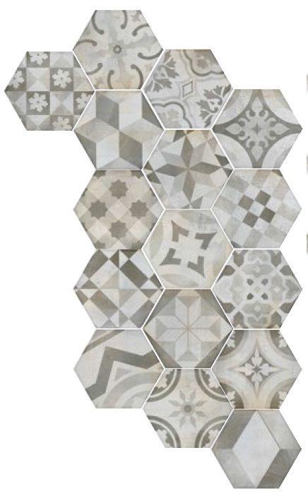 Hexagon Madelaine Decor Antraciet 17,5x17,5