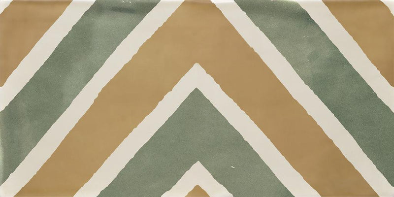 Cybele groen wandtegel vintage look mat 12,5x25 cm. €49,95 per m2