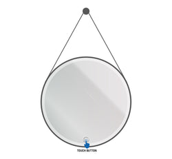 LEDspiegel rond met band mat zwart ø80cm