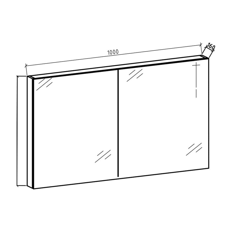 Spiegelkast Tieme mat eiken 100x70x16 cm