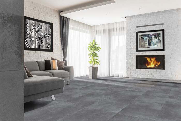 Styx grijs vloer/wandtegel betonlook mat 60x60 cm. €37,95 per m2