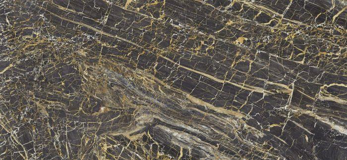 Black golden glans vloer/wandtegel marmerlook 120x260 cm. € 139,95 per m2
